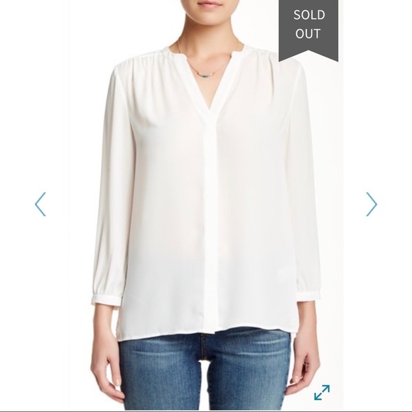 White Pleat Back Blouse - Picture 1 of 5